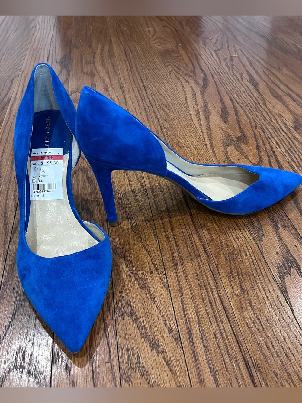Marc Fisher Cobalt Suede D'Orsay Pointed-Toe Pumps